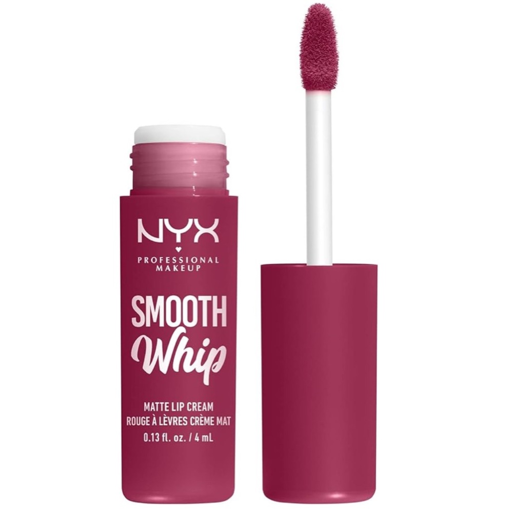 NYX Smooth Whip Matte Lip Cream Liquid Lipstick Fuzzy Slippers (Warm Plum) - Picture 2 of 4